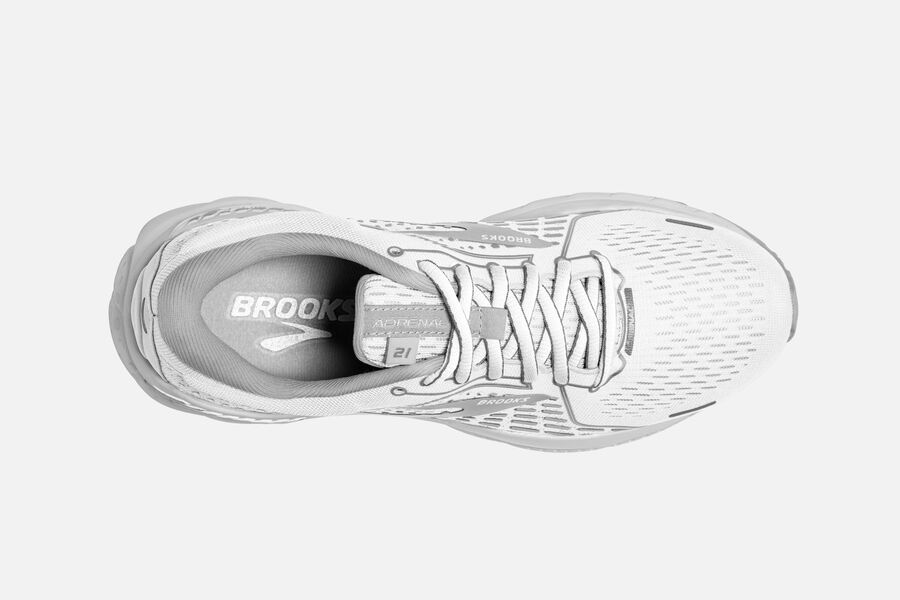 Brooks Adrenaline GTS 21 Road Running Shoes - Womens - White/Grey - AP9328461